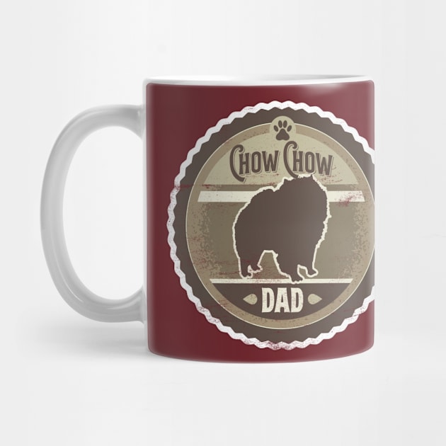 Chow Chow Dad - Distressed Chow Chow Silhouette Design by DoggyStyles